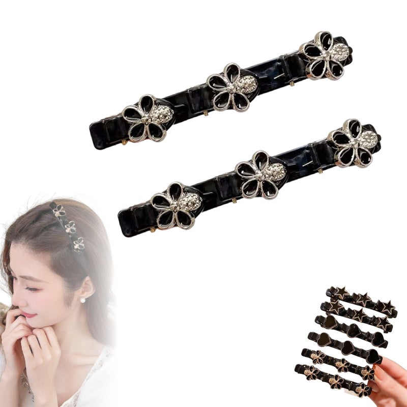 Sparkling Crystal Stone Braided Hair Clips, 2025 New Women's BraidedHair Clip, Short Hairs Clips Duckbill, Braided Hairs Clip for Ladies - Image 1